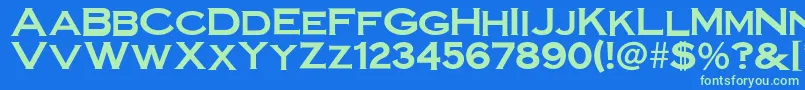 SteelplategothicboldNormal Font – Green Fonts on Blue Background