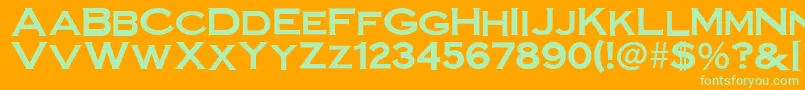 SteelplategothicboldNormal Font – Green Fonts on Orange Background