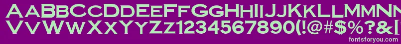 SteelplategothicboldNormal Font – Green Fonts on Purple Background