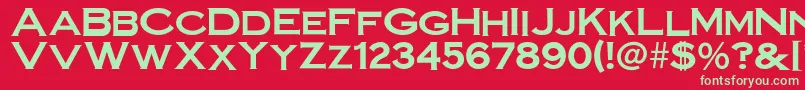 SteelplategothicboldNormal Font – Green Fonts on Red Background