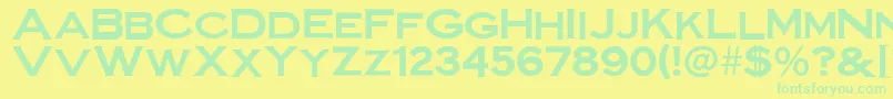 SteelplategothicboldNormal Font – Green Fonts on Yellow Background