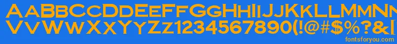 SteelplategothicboldNormal Font – Orange Fonts on Blue Background