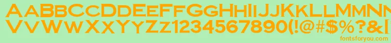 SteelplategothicboldNormal Font – Orange Fonts on Green Background