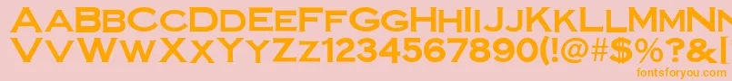 SteelplategothicboldNormal Font – Orange Fonts on Pink Background