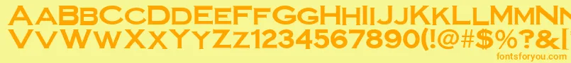 SteelplategothicboldNormal Font – Orange Fonts on Yellow Background