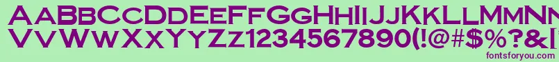 SteelplategothicboldNormal Font – Purple Fonts on Green Background