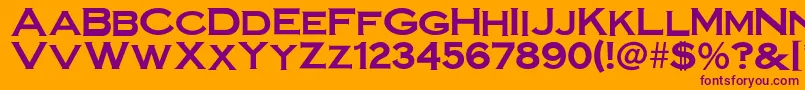 SteelplategothicboldNormal Font – Purple Fonts on Orange Background