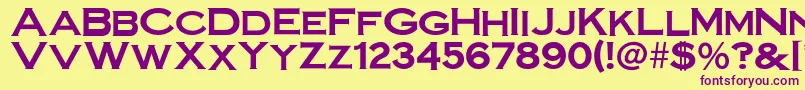 SteelplategothicboldNormal Font – Purple Fonts on Yellow Background