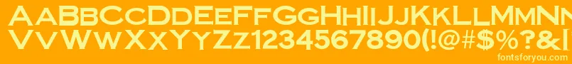 SteelplategothicboldNormal Font – Yellow Fonts on Orange Background
