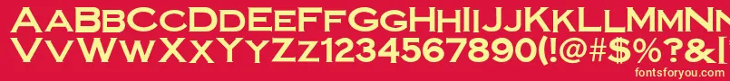 SteelplategothicboldNormal Font – Yellow Fonts on Red Background