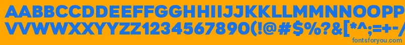 GretarosRegular Font – Blue Fonts on Orange Background