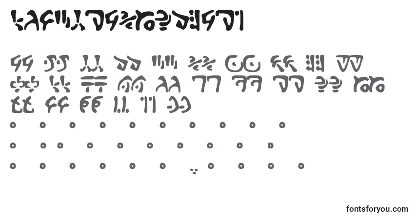 A fonte LovecraftsDiary – alfabeto, números, caracteres especiais