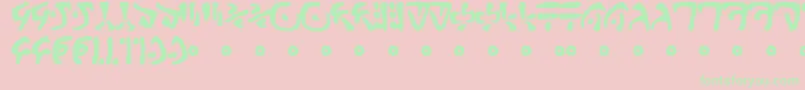 LovecraftsDiary-Schriftart – Grüne Schriften auf rosa Hintergrund