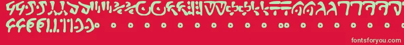 LovecraftsDiary Font – Green Fonts on Red Background