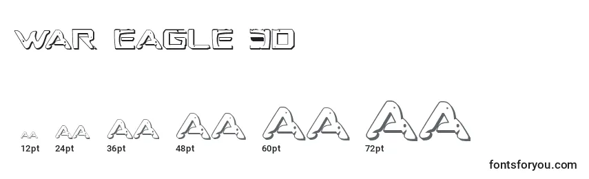 War Eagle 3D font sizes