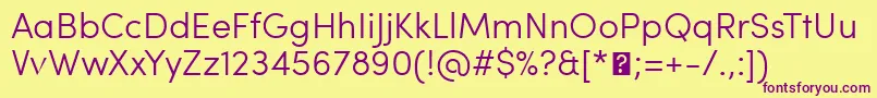 SofiaProLight Font – Purple Fonts on Yellow Background