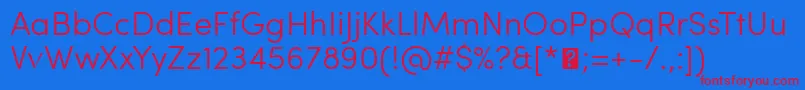 SofiaProLight Font – Red Fonts on Blue Background