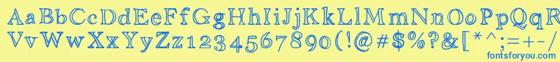 Aniditalini Font – Blue Fonts on Yellow Background
