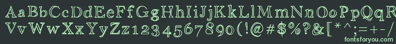 フォントAniditalini – 黒い背景に緑の文字