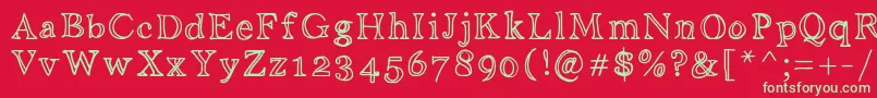 Aniditalini Font – Green Fonts on Red Background