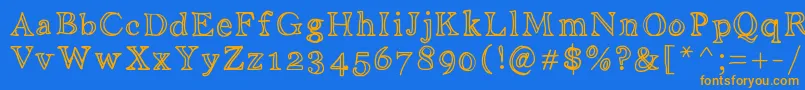 Saiba mais sobre a fonte Aniditalini Fonte Aniditalini – fontes laranjas em um fundo azul