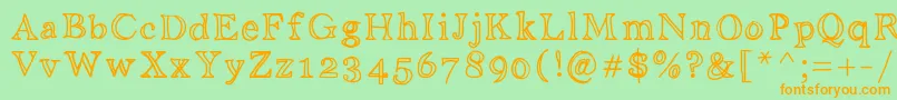 Aniditalini Font – Orange Fonts on Green Background