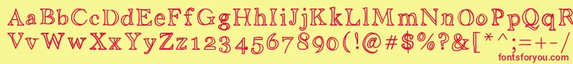 Aniditalini Font – Red Fonts on Yellow Background