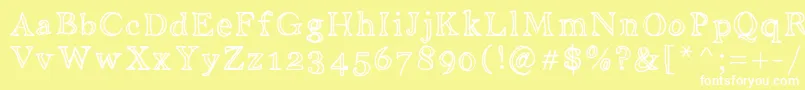 Aniditalini Font – White Fonts on Yellow Background