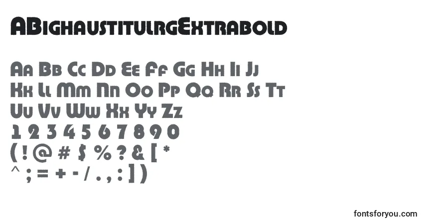 Schriftart ABighaustitulrgExtrabold – Alphabet, Zahlen, spezielle Symbole