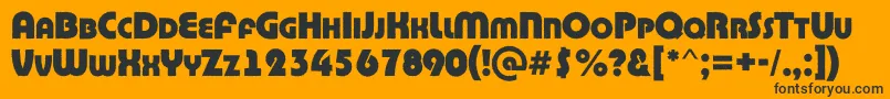 ABighaustitulrgExtrabold-fontti – mustat fontit oranssilla taustalla