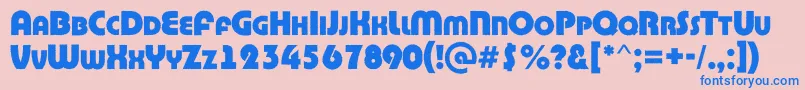 ABighaustitulrgExtrabold-Schriftart – Blaue Schriften auf rosa Hintergrund
