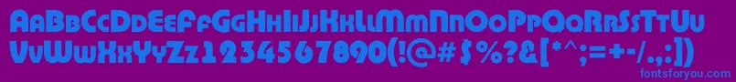 フォントABighaustitulrgExtrabold – 紫色の背景に青い文字