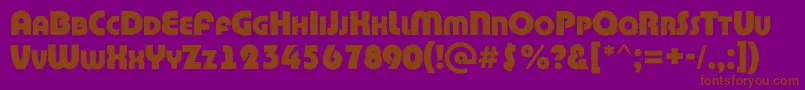 ABighaustitulrgExtrabold-Schriftart – Braune Schriften auf violettem Hintergrund