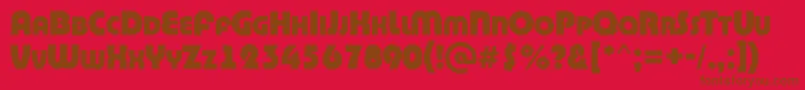 フォントABighaustitulrgExtrabold – 赤い背景に茶色の文字