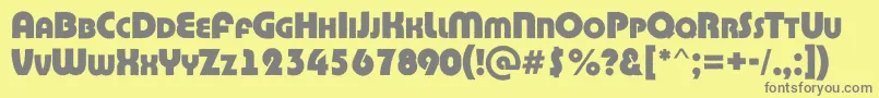 フォントABighaustitulrgExtrabold – 黄色の背景に灰色の文字