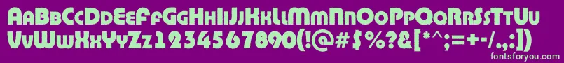 フォントABighaustitulrgExtrabold – 紫の背景に緑のフォント
