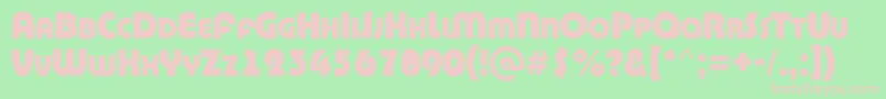 ABighaustitulrgExtrabold-fontti – vaaleanpunaiset fontit vihreällä taustalla