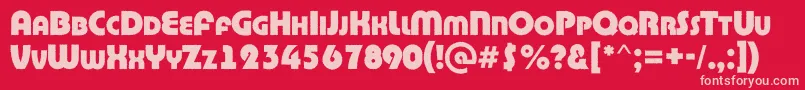 ABighaustitulrgExtrabold-Schriftart – Rosa Schriften auf rotem Hintergrund