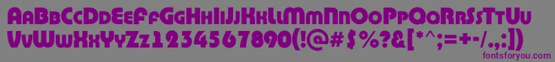 フォントABighaustitulrgExtrabold – 紫色のフォント、灰色の背景