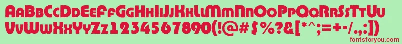フォントABighaustitulrgExtrabold – 赤い文字の緑の背景