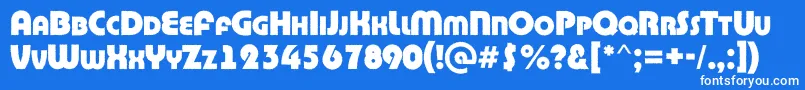 ABighaustitulrgExtrabold-Schriftart – Weiße Schriften auf blauem Hintergrund