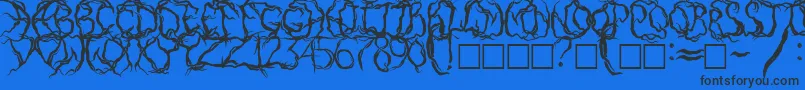 PaintItDarkRusEng Font – Black Fonts on Blue Background