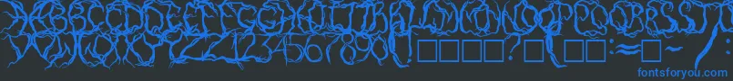 PaintItDarkRusEng Font – Blue Fonts on Black Background