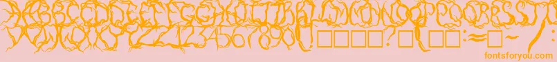 PaintItDarkRusEng Font – Orange Fonts on Pink Background