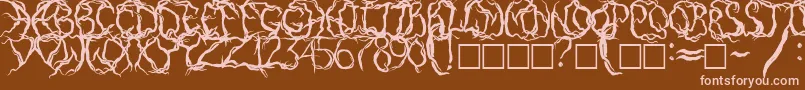 PaintItDarkRusEng Font – Pink Fonts on Brown Background