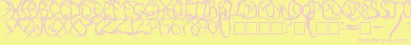 PaintItDarkRusEng Font – Pink Fonts on Yellow Background