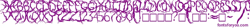 PaintItDarkRusEng Font – Purple Fonts on White Background