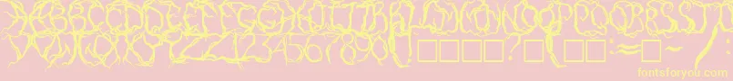PaintItDarkRusEng Font – Yellow Fonts on Pink Background