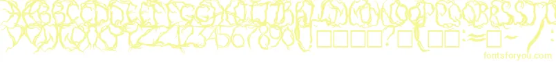 PaintItDarkRusEng Font – Yellow Fonts on White Background