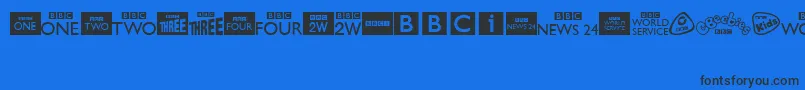 BbcTvChannelLogos Font – Black Fonts on Blue Background